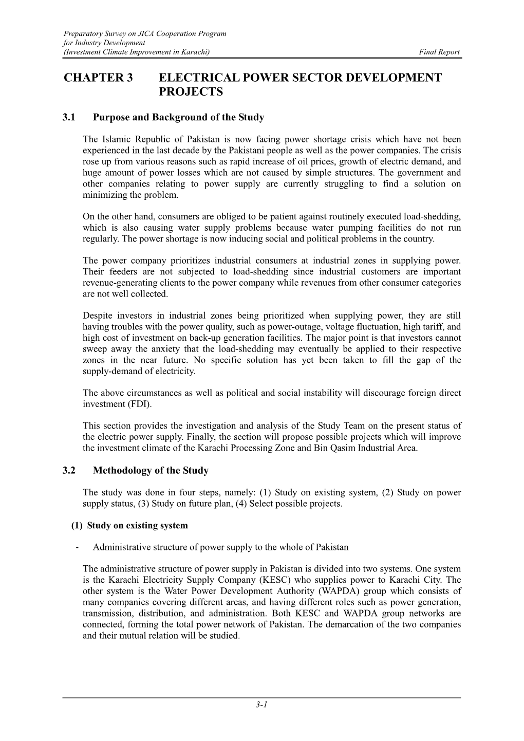 Chapter 3 Electrical Power Sector Development Projects