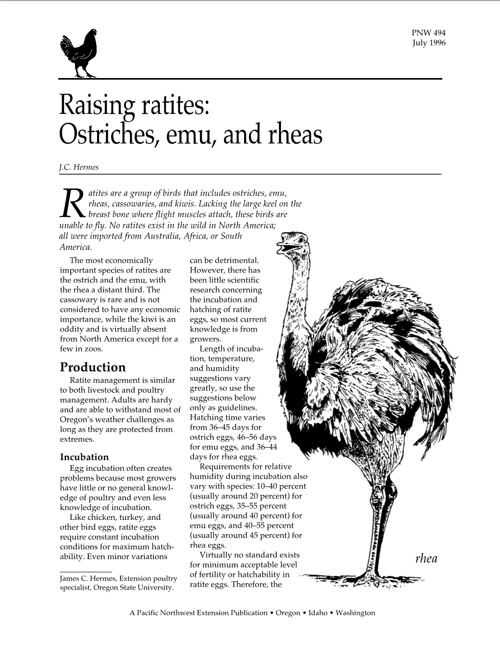 Raising Ratites: Ostriches, Emu, and Rheas