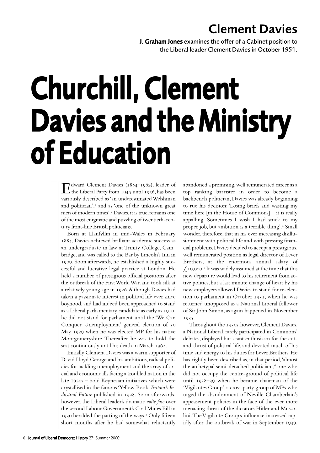 27 Jones Churchill, Clement Davies