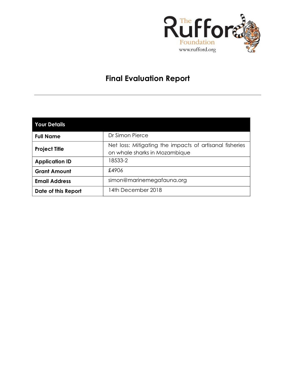 Final Evaluation Report