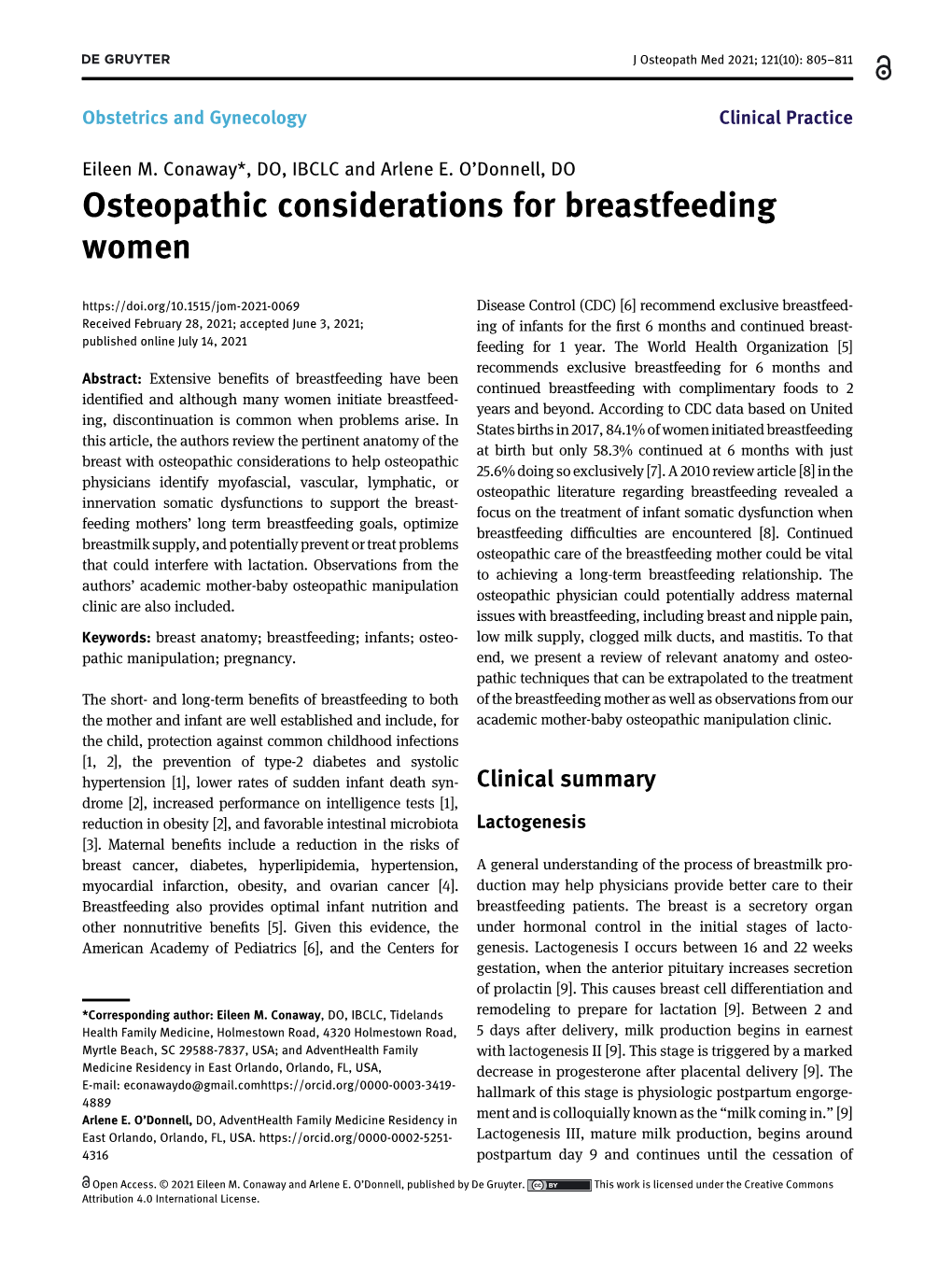Osteopathic Considerations for Breastfeeding Women