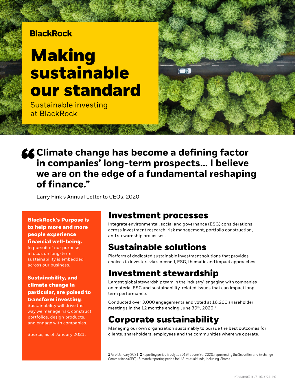 Making Sustainable Our Standard Sustainable Investing at Blackrock