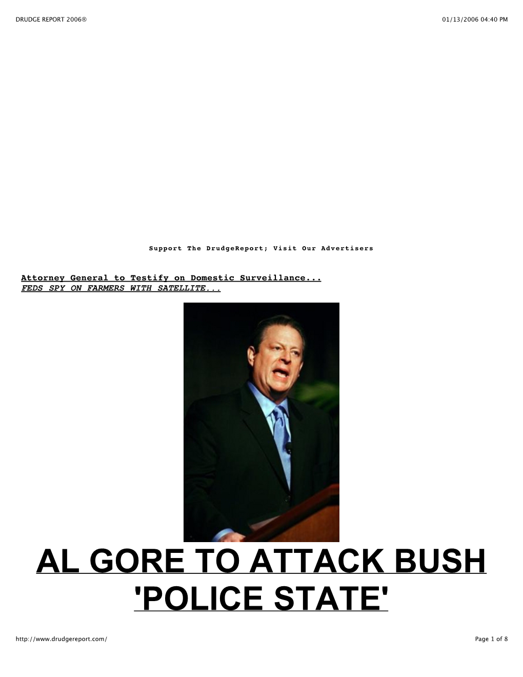 Drudge Report 2006® 01/13/2006 04:40 Pm