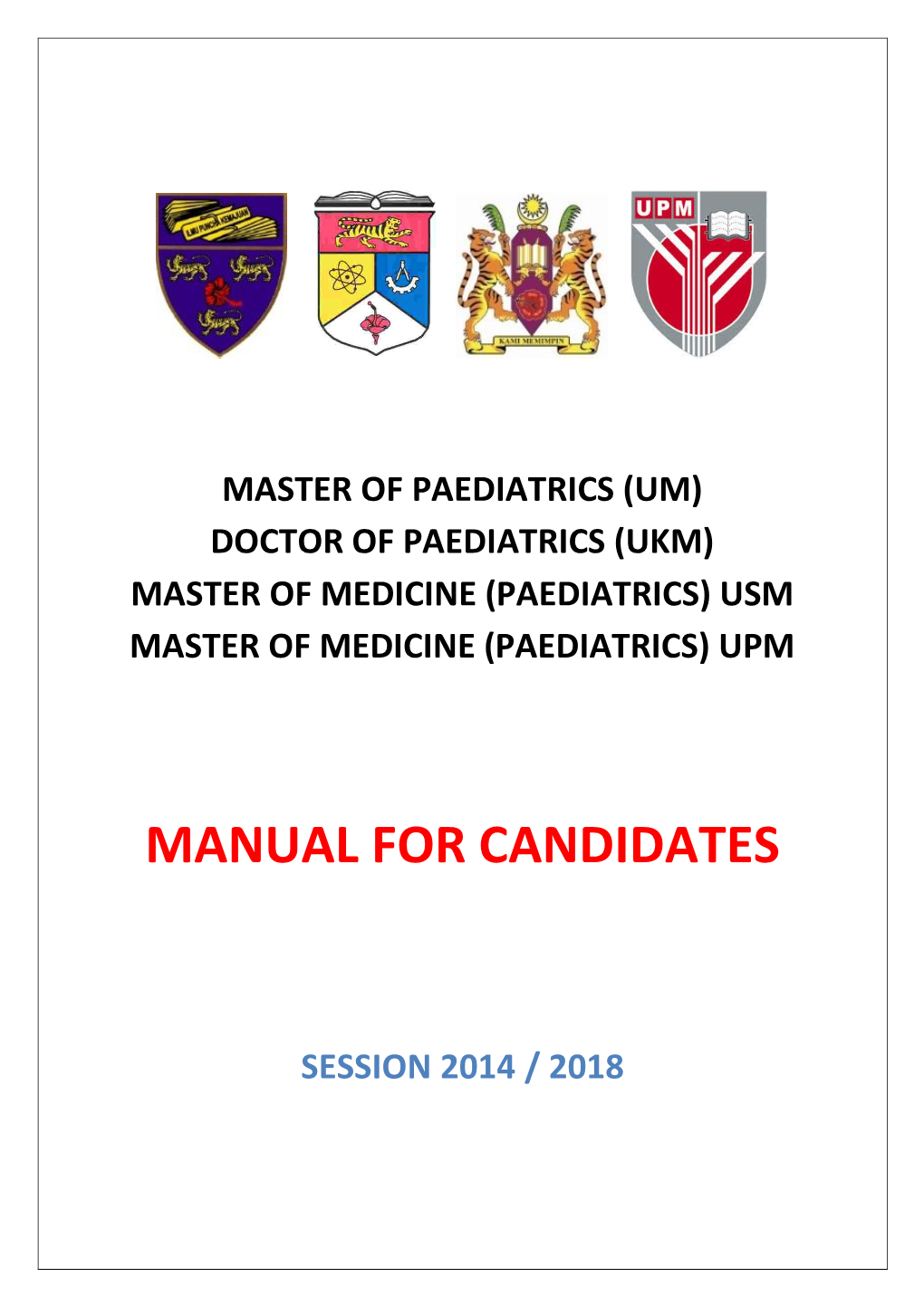 Manual for Candidates