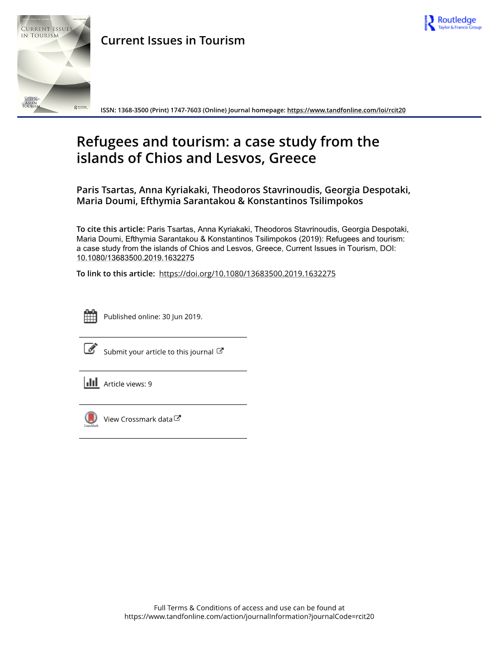 A Case Study from the Islands of Chios and Lesvos, Greece