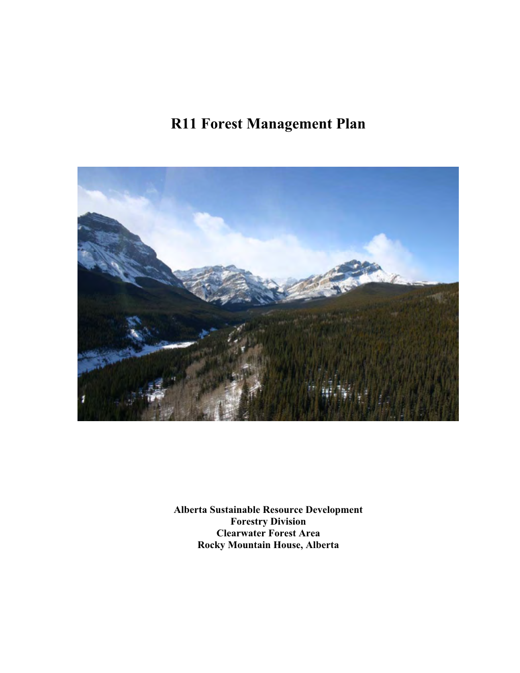 R11 Forest Management Plan