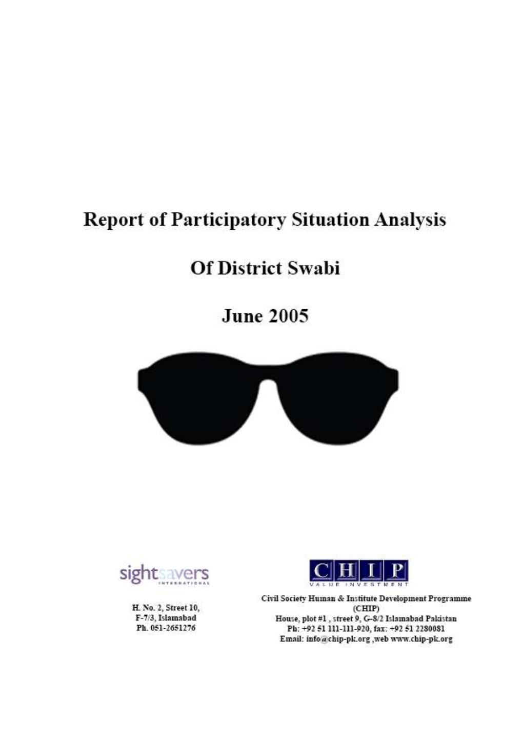 Report PSA on Irreversible Blindness Swabi.June , 2005