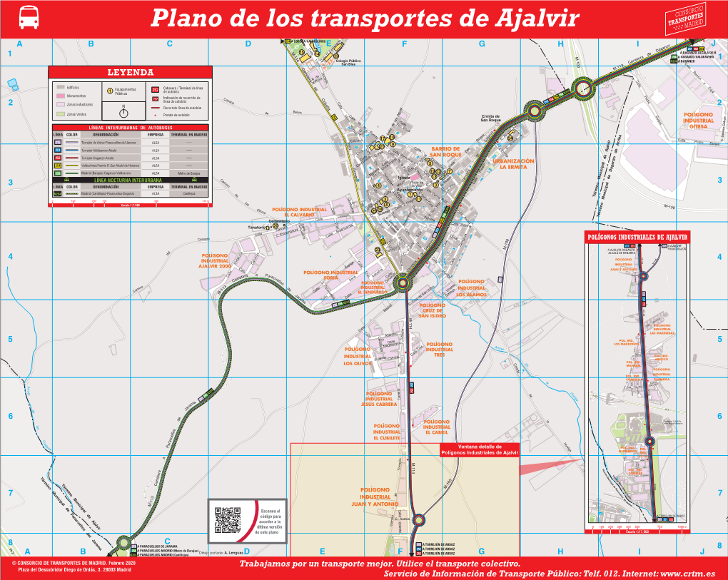 Plano De Los Transportes De Ajalvir a B C D 254 a COBEÑA-VALDEOLMOSE F G H I J Calle 251 252 254 M-114 15 Carretera De14 Cobeña a DAGANZO-ALCALÁ DE H