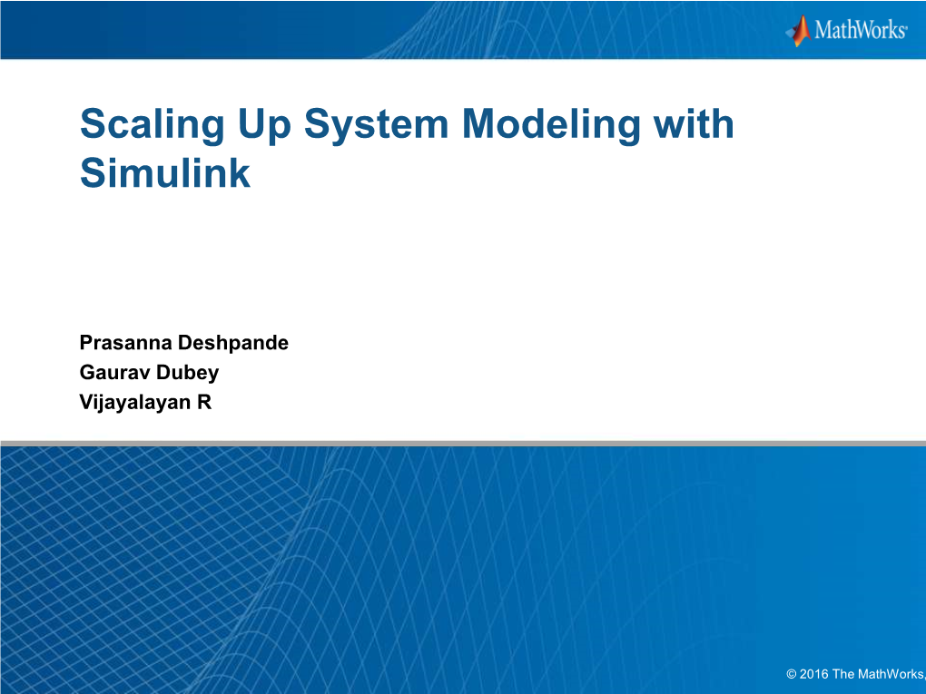 Scaling up System Modeling with Simulink