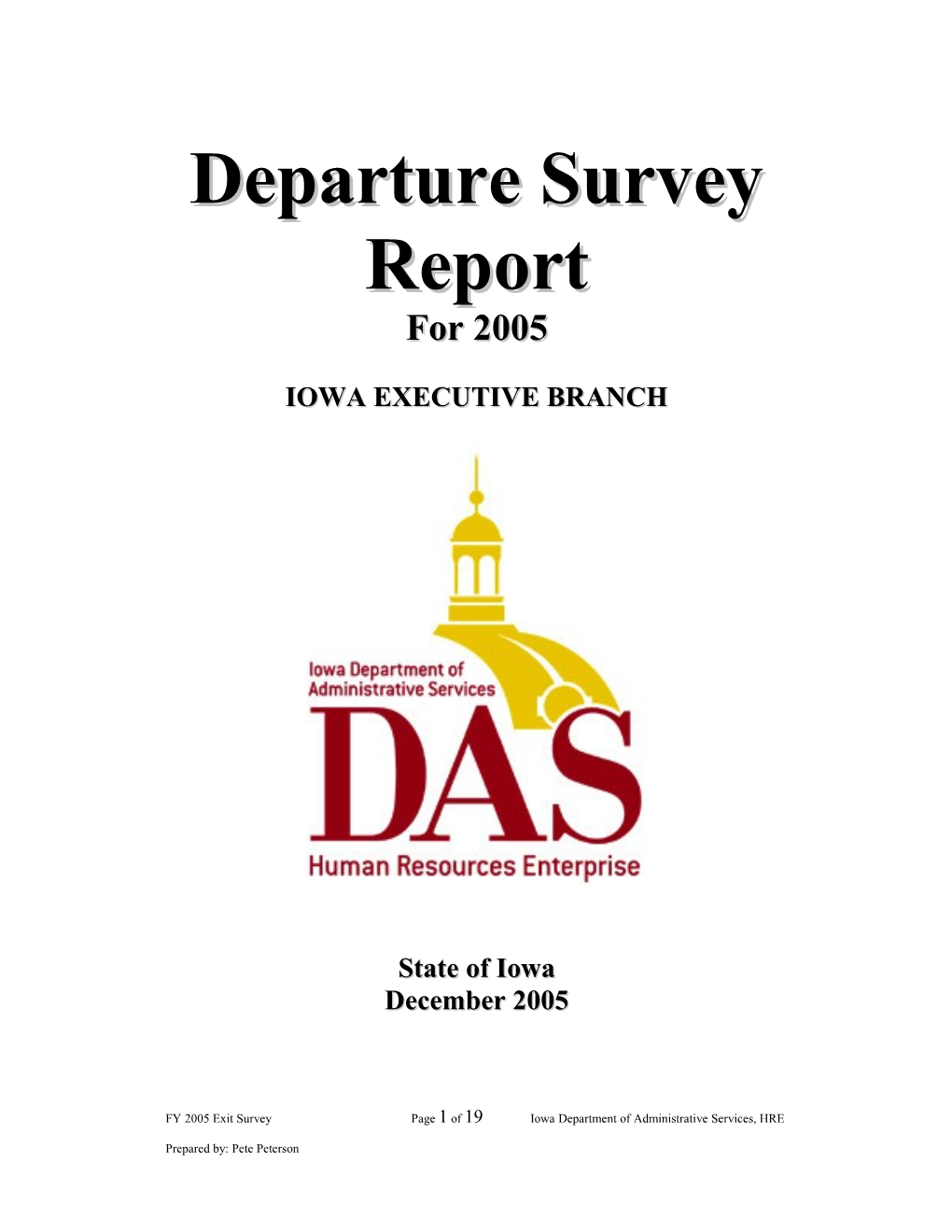 Departure Survey Report