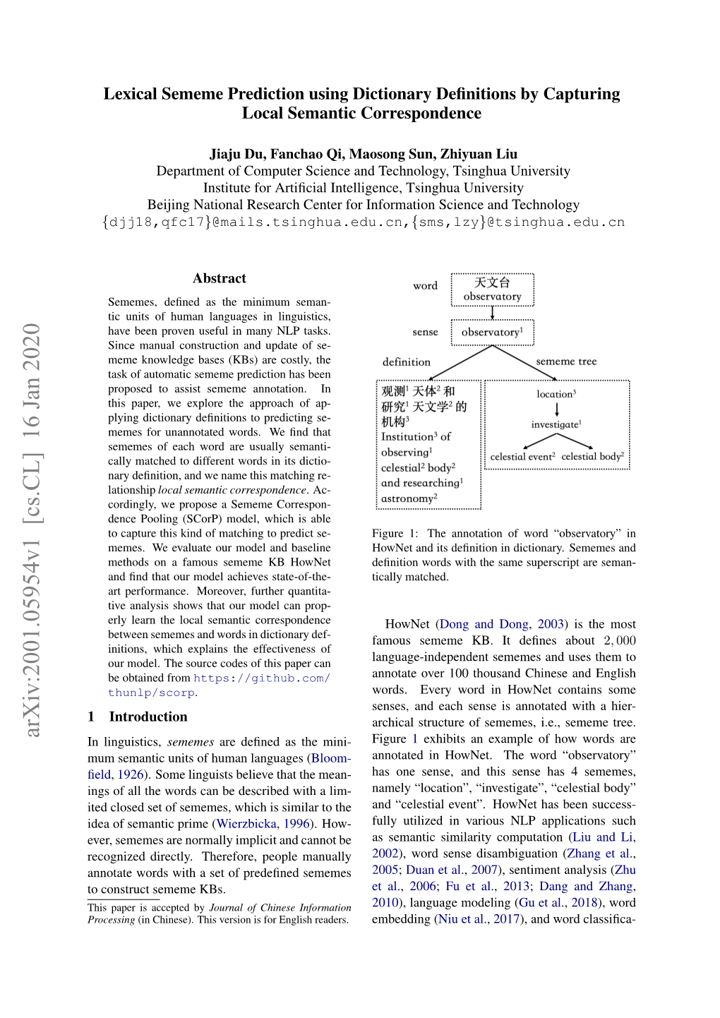 Arxiv:2001.05954V1 [Cs.CL] 16 Jan 2020