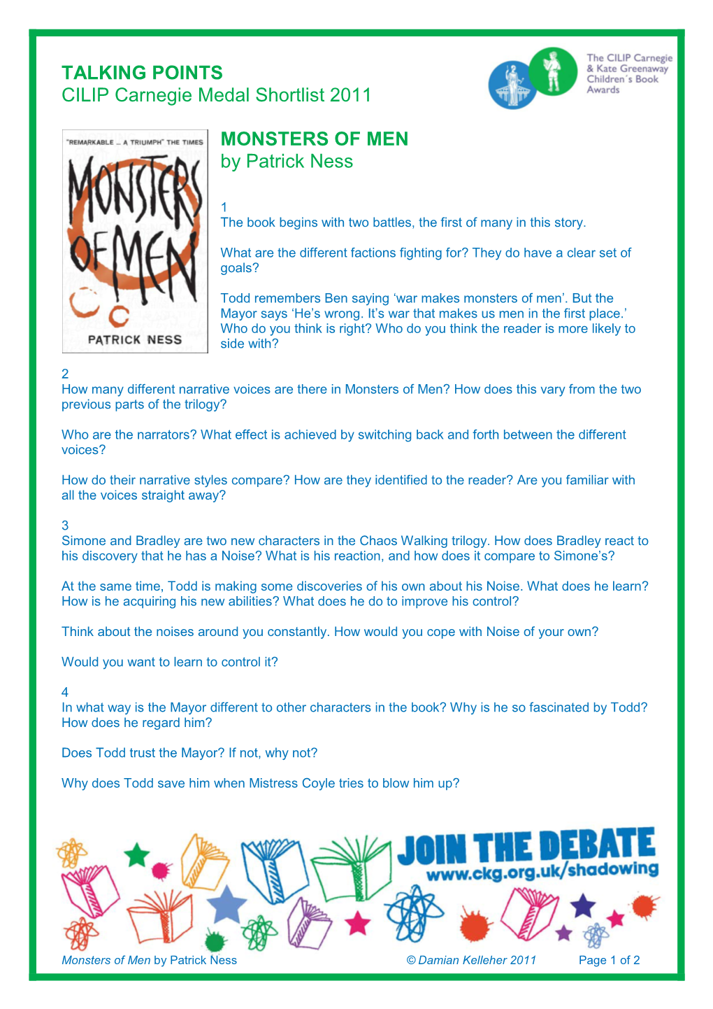 MONSTERS of MEN by Patrick Ness