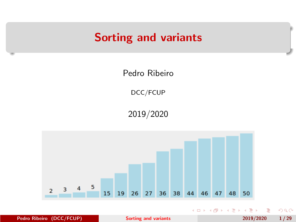 Sorting and Variants