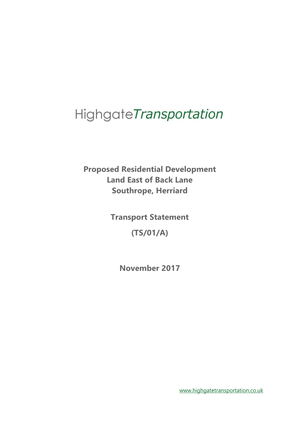 Transport Statement (TS/01/A)