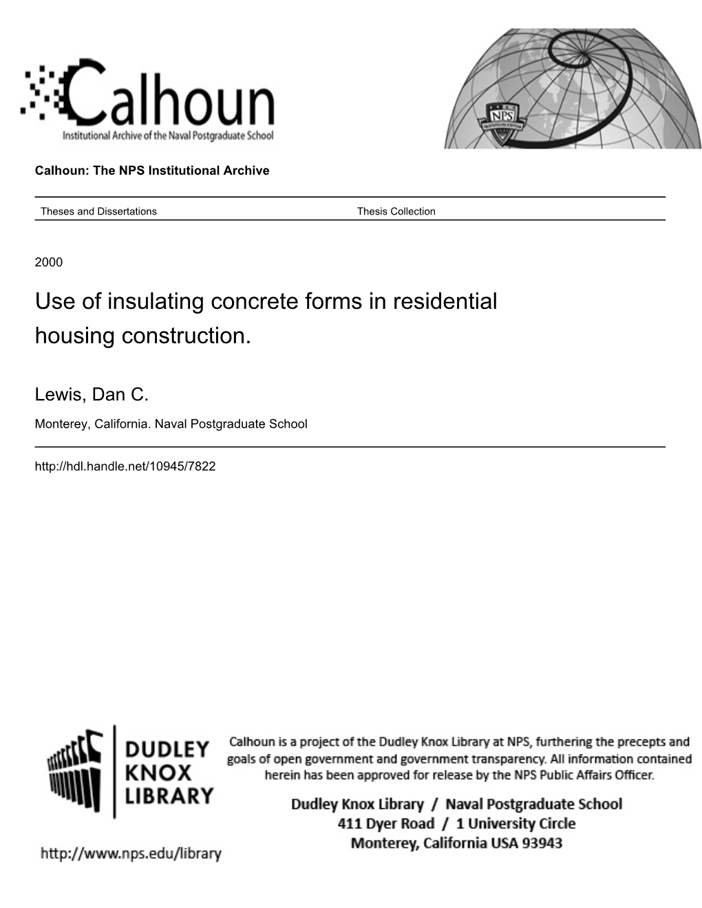 Use of Insulating Concrete Forms in Residential Housing Construction