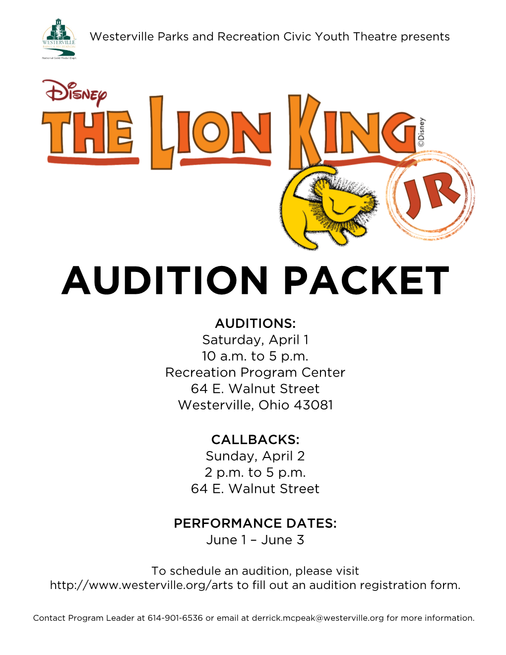 Audition Packet