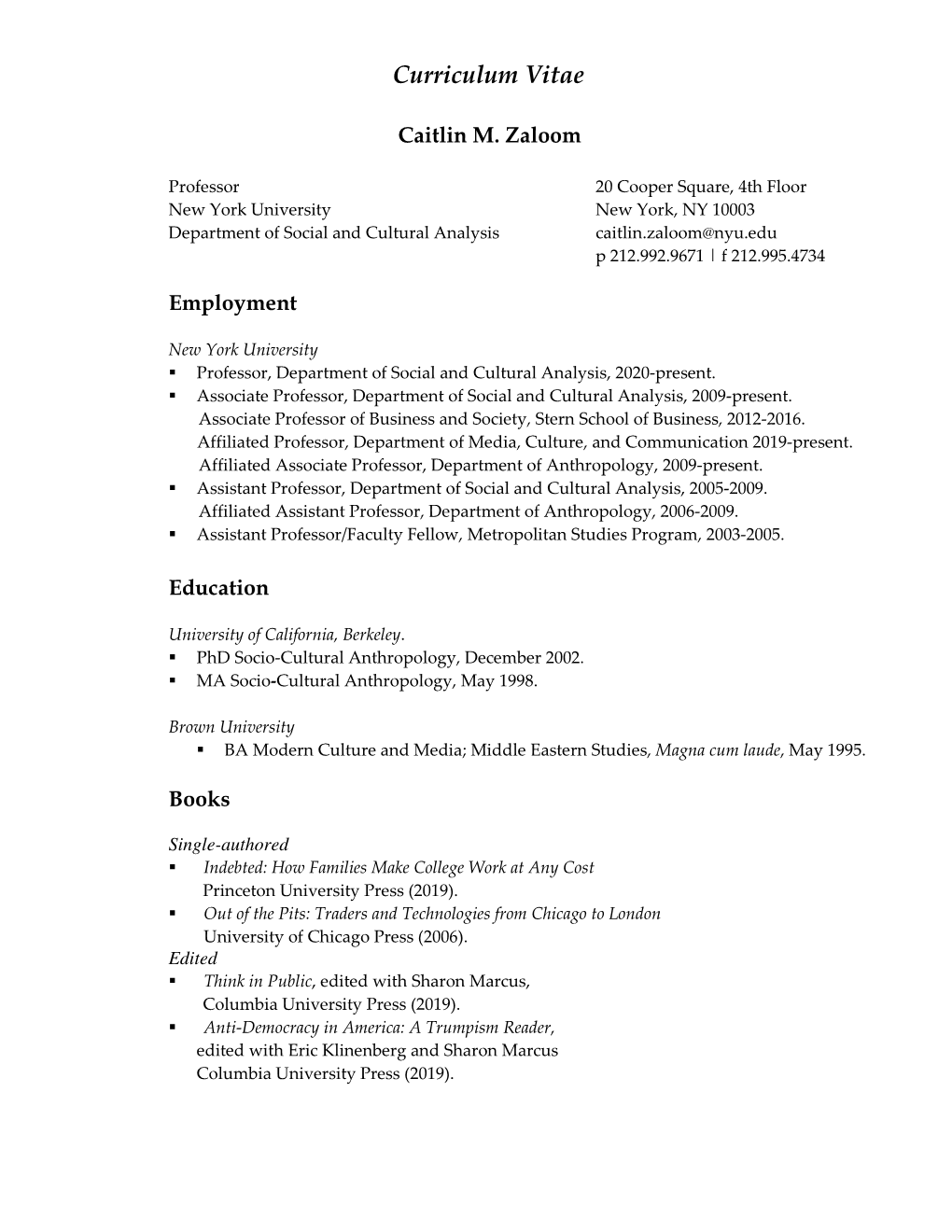 Curriculum Vitae