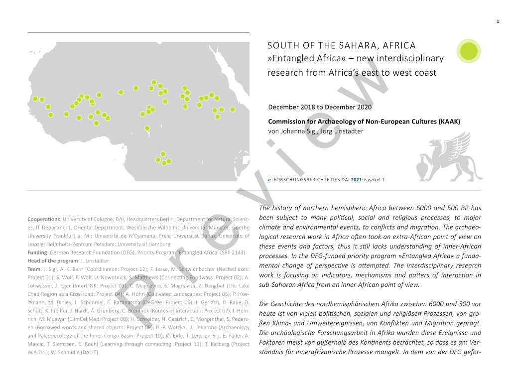 New Interdisciplinary Research from Africa's East to West Coast
