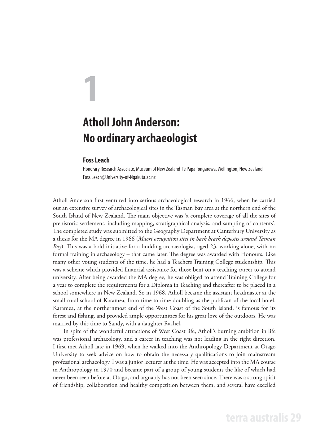 Terra Australis 29 Atholl John Anderson: No Ordinary Archaeologist 3