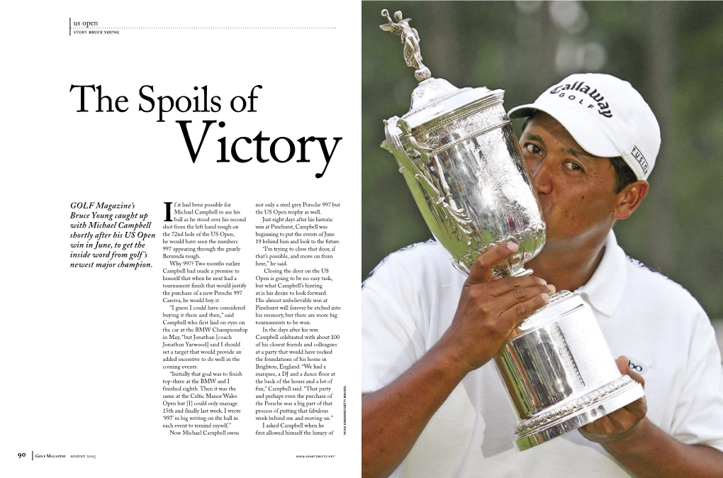 Golf Magazine Michael Campbell After US Open 05