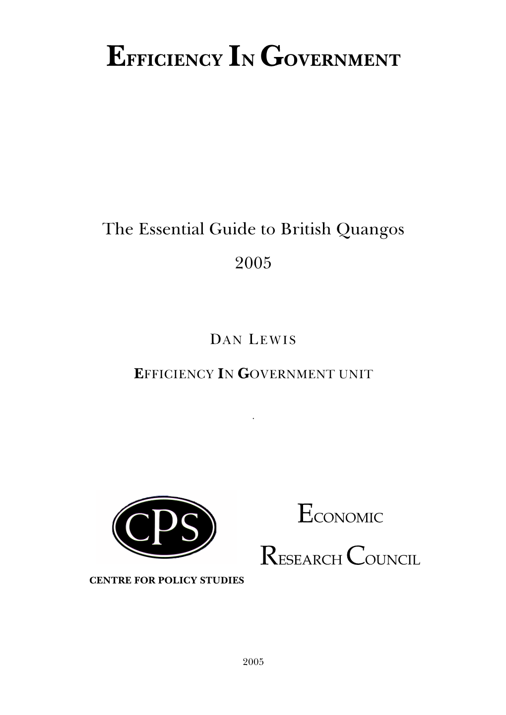 The Essential Guide to British Quangos 2005