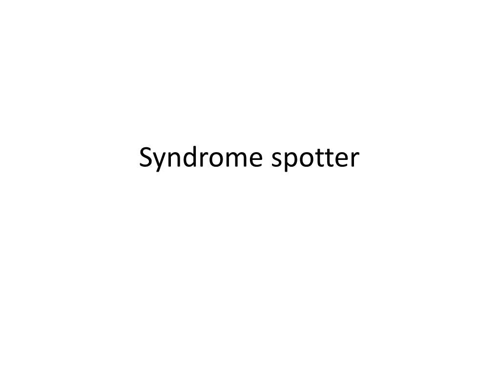 Syndrome Spotter Syndrome Spotter