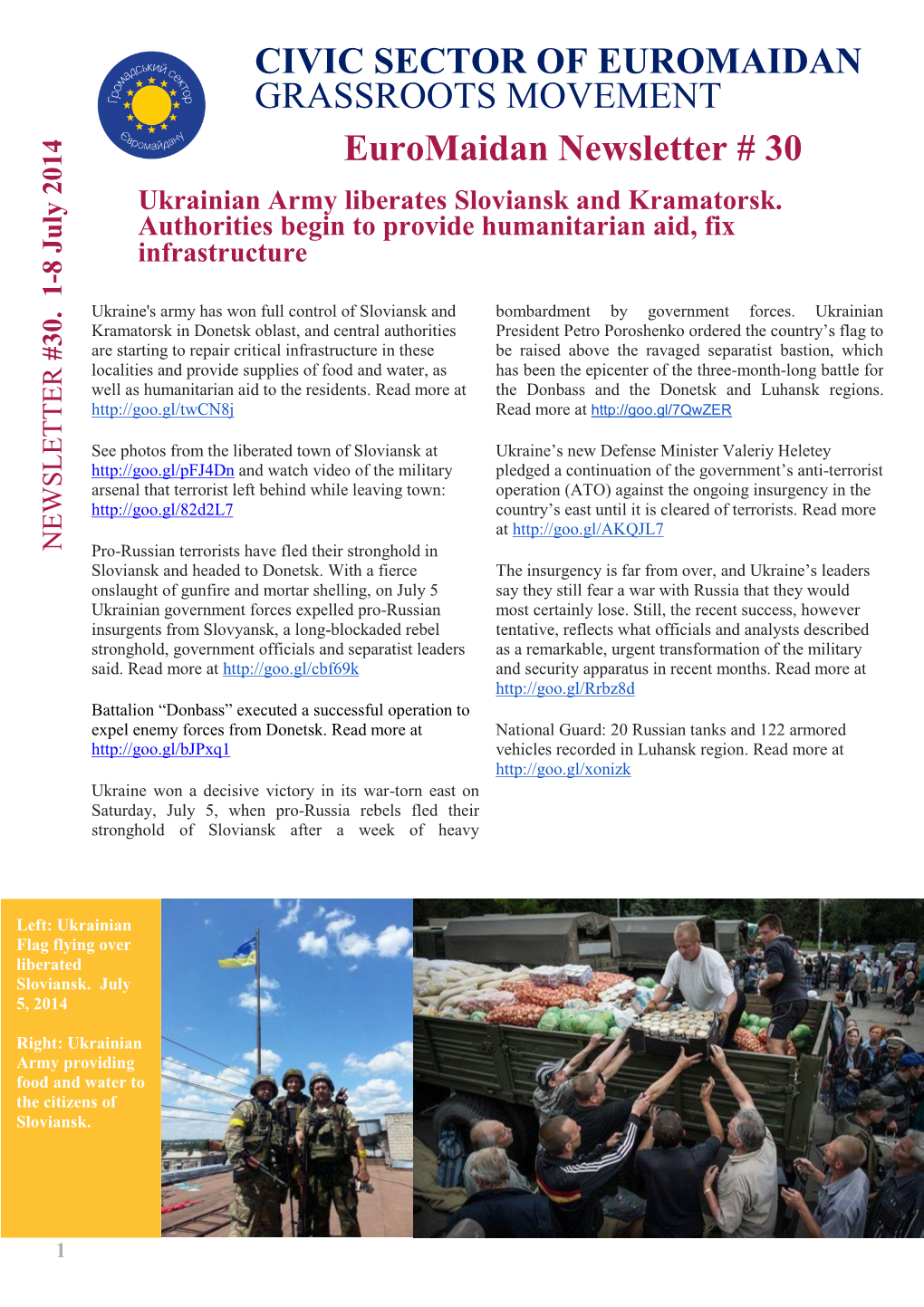 Euromaidan Newsletter No. 30