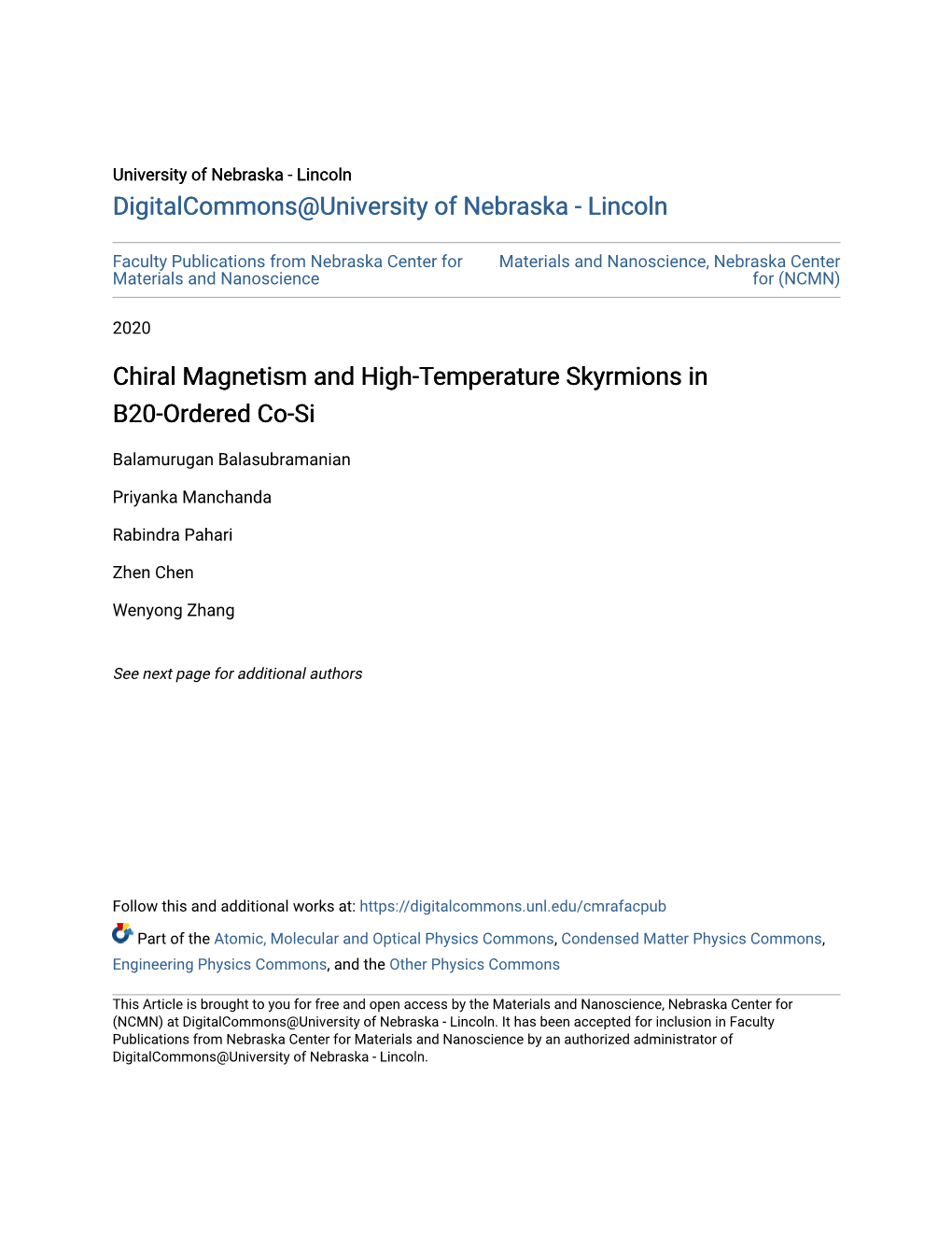 Chiral Magnetism and High-Temperature Skyrmions in B20-Ordered Co-Si