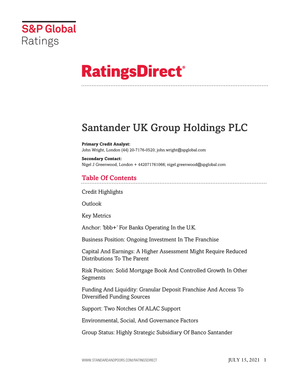 Santander UK Group Holdings PLC
