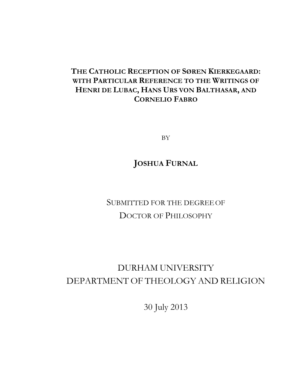 Durham University Department of Theology and Religion