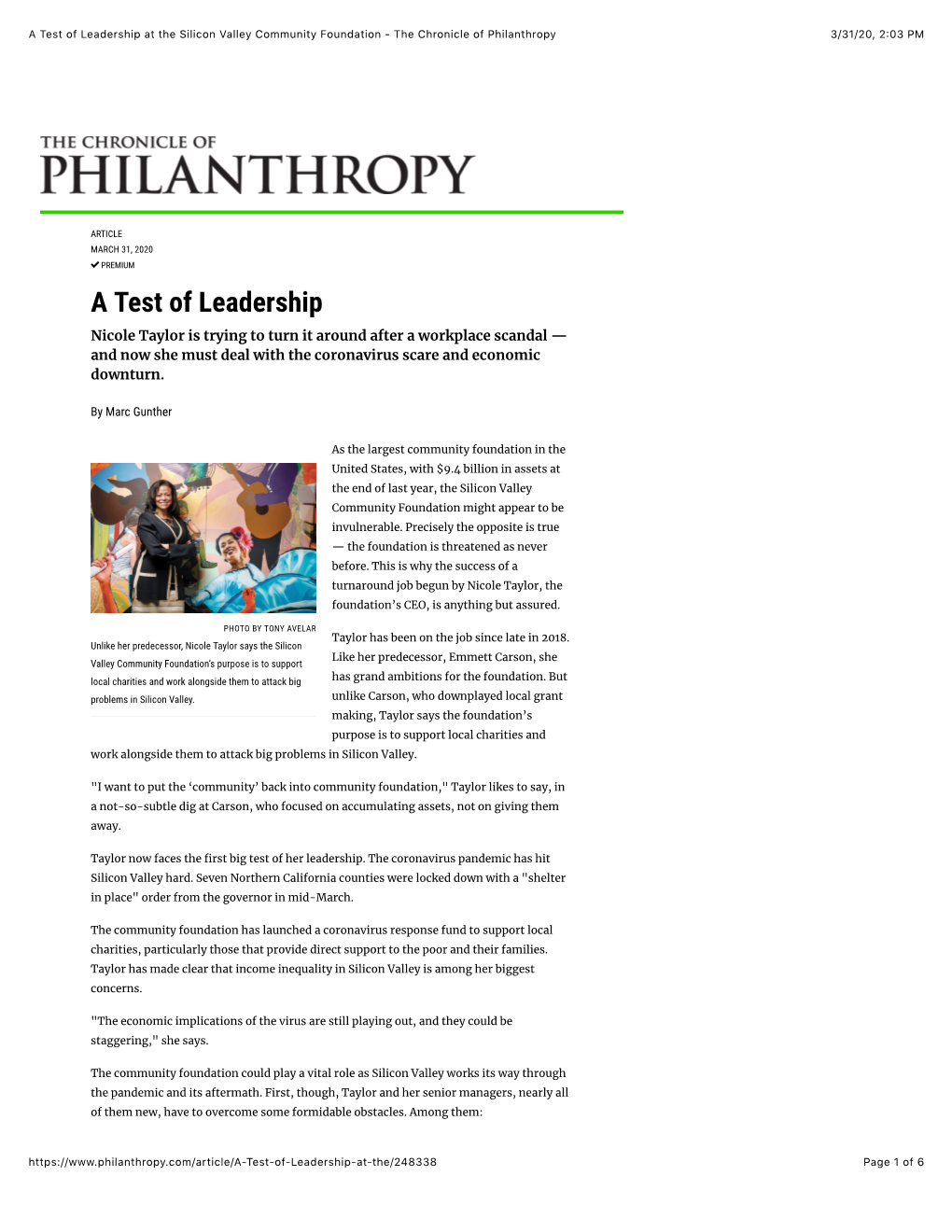 The Chronicle of Philanthropy 3/31/20, 2�03 PM