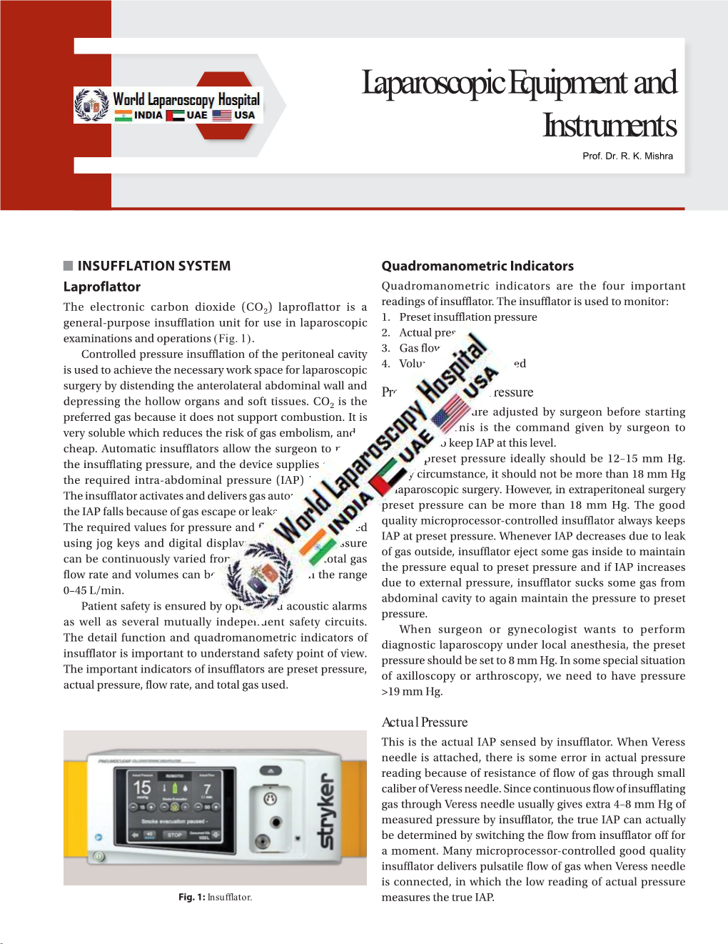 Laparoscopic Equipment and Instruments Prof