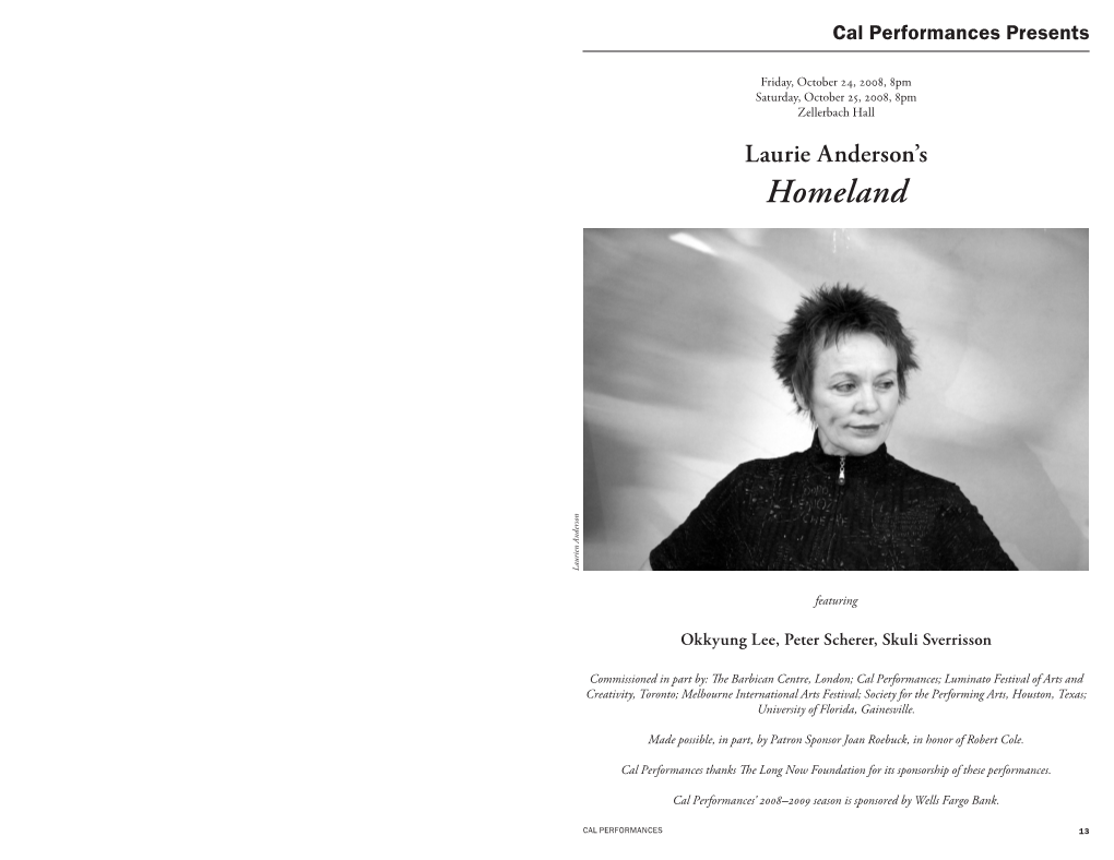 Laurie Anderson's Homeland