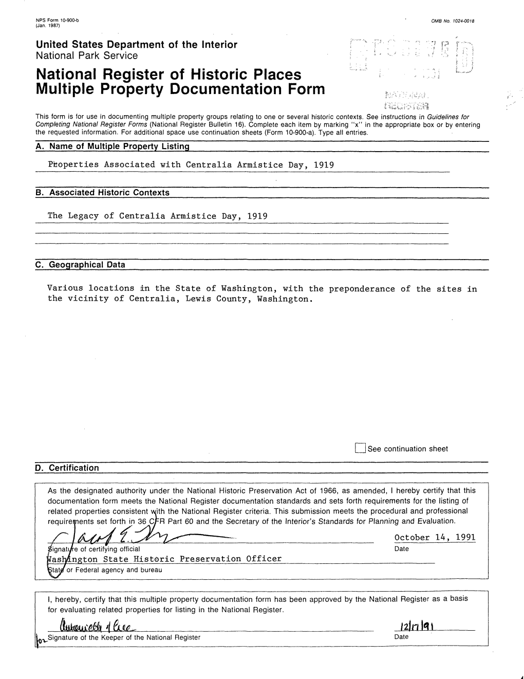 National Register of Historic Places Multiple Property Documentation Form