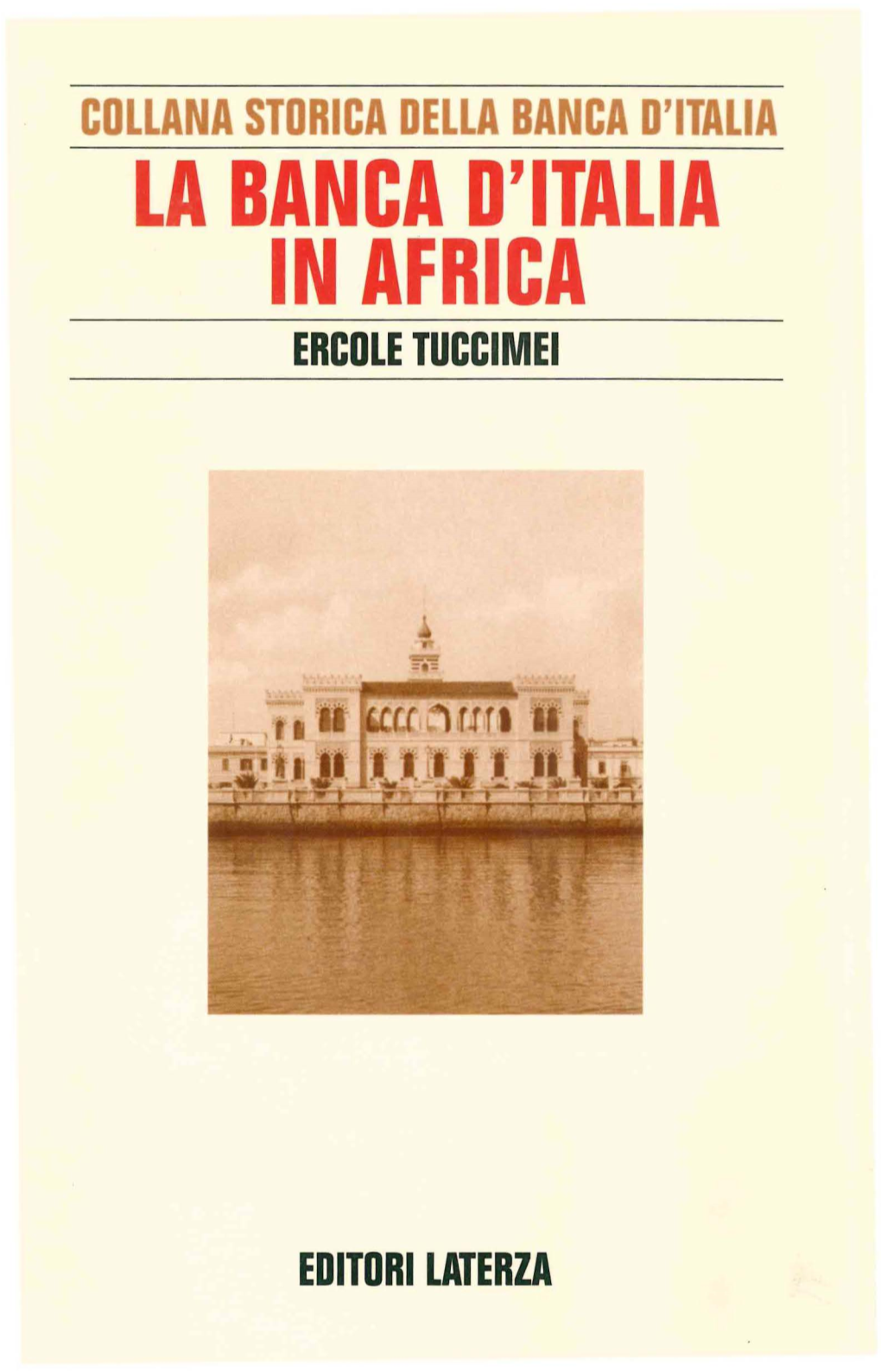 La Banca D'italia in Africa Ercole Tuccimei