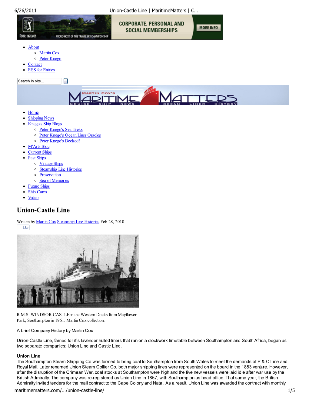 Union-Castle Line | Maritimematters | C…