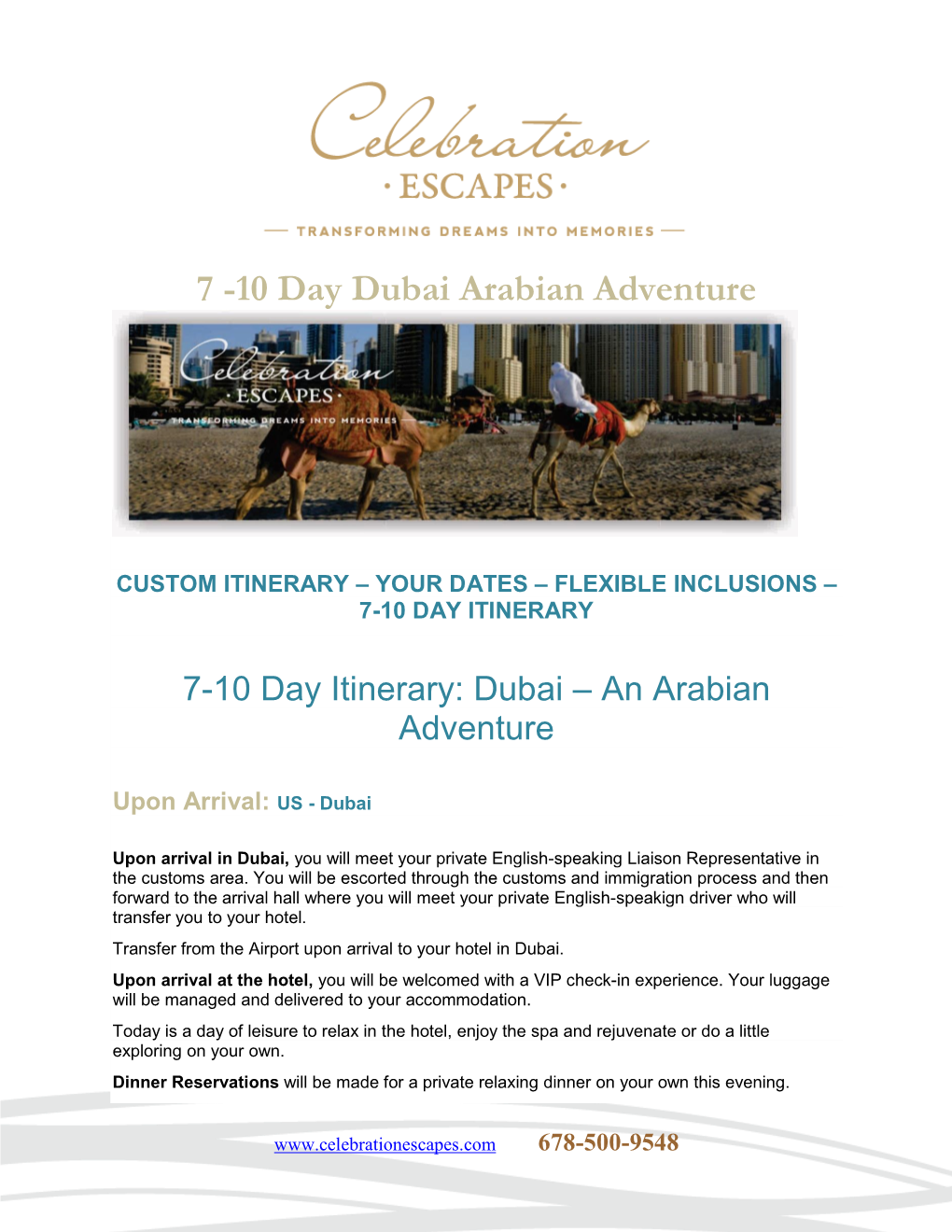 10 Day Dubai Arabian Adventure