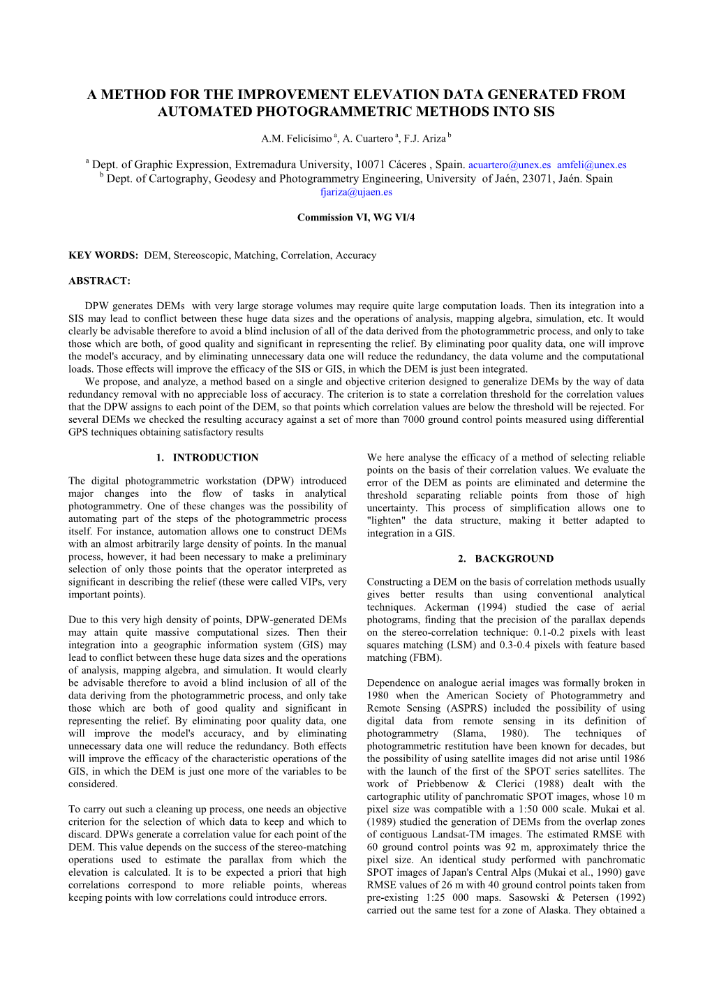 A Method for the Improvement Elevation Data Generated from Automated Photogrammetric Methods Into Sis