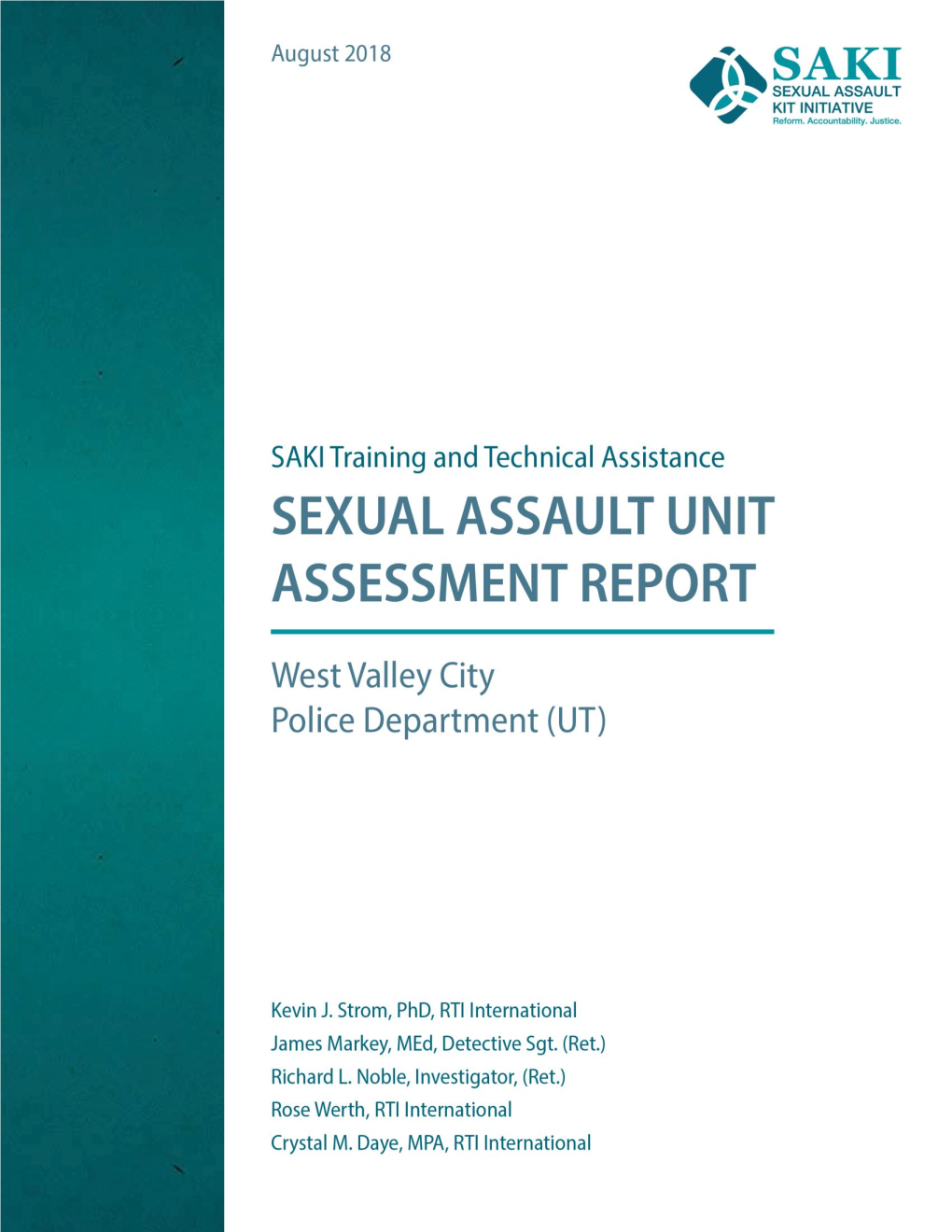 West Valley Police Department SAU Assessment Final Report