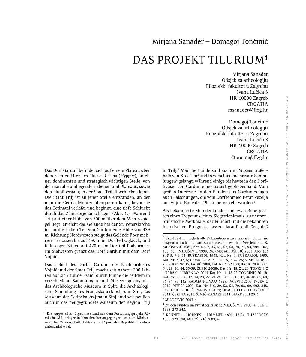 Das Projekt Tilurium1