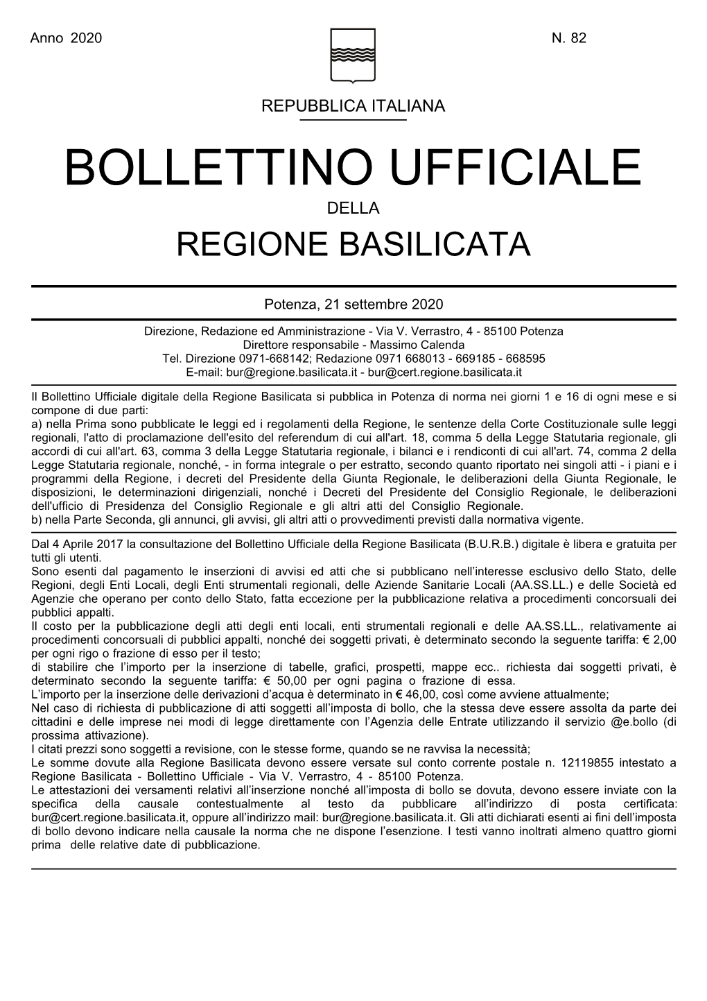 Ordinanza N. 34 Del 21.09.2020 Del Presidente