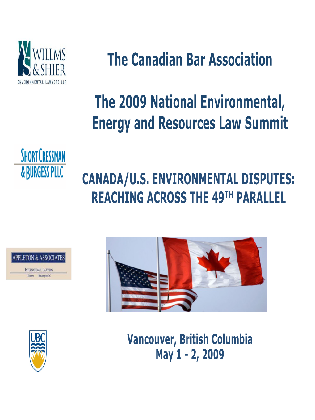 The Canadian Bar Association the 2009 National Environmental