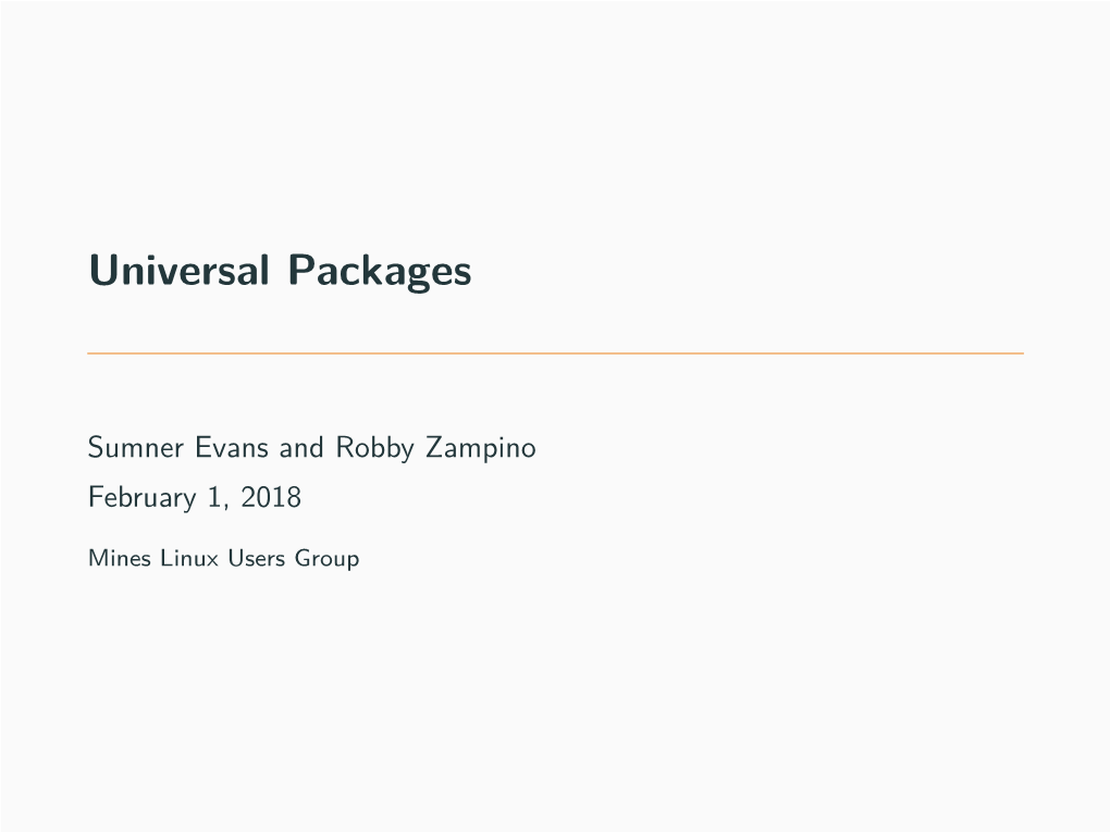 Universal Packages