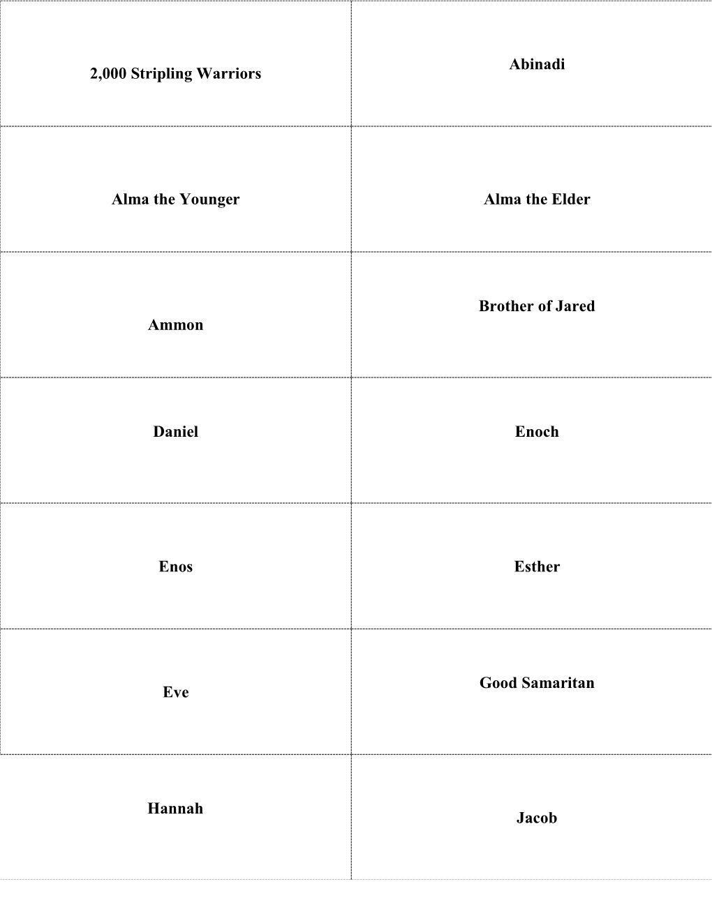 2,000 Stripling Warriors Abinadi Alma the Younger Alma the Elder Ammon