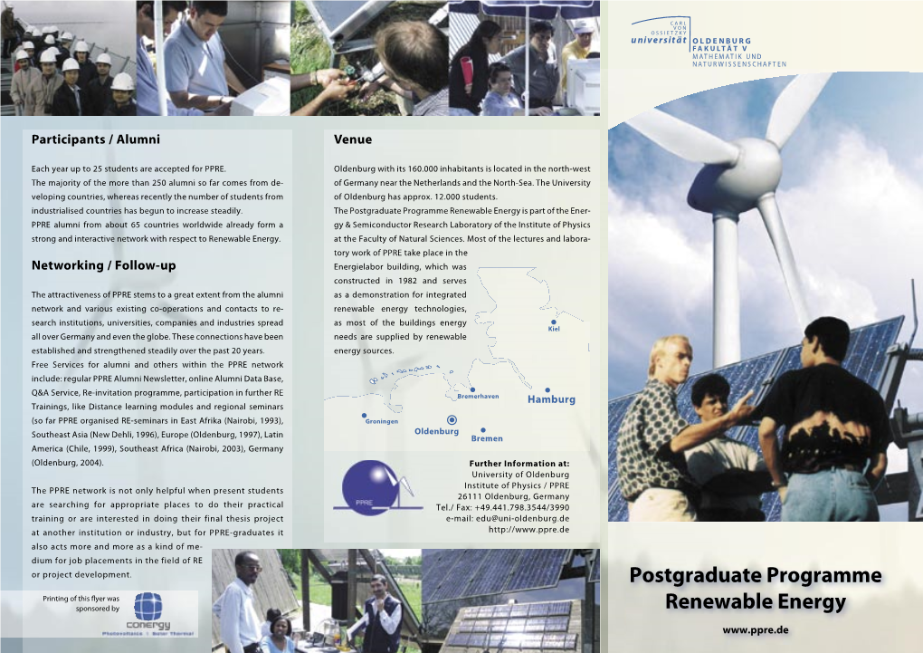 Postgraduate Programme Renewable Energy