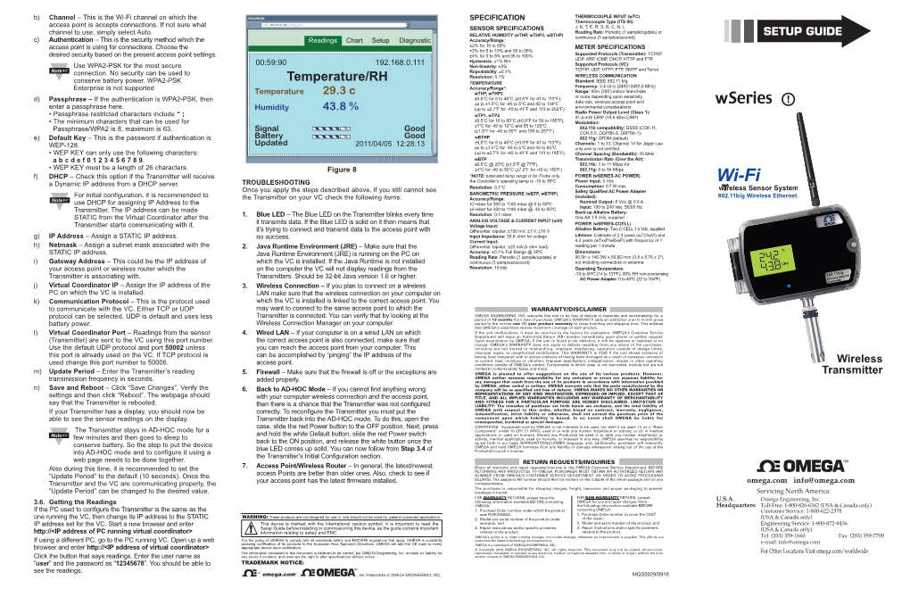 SETUP GUIDE Wireless Transmitter Wi-Fi