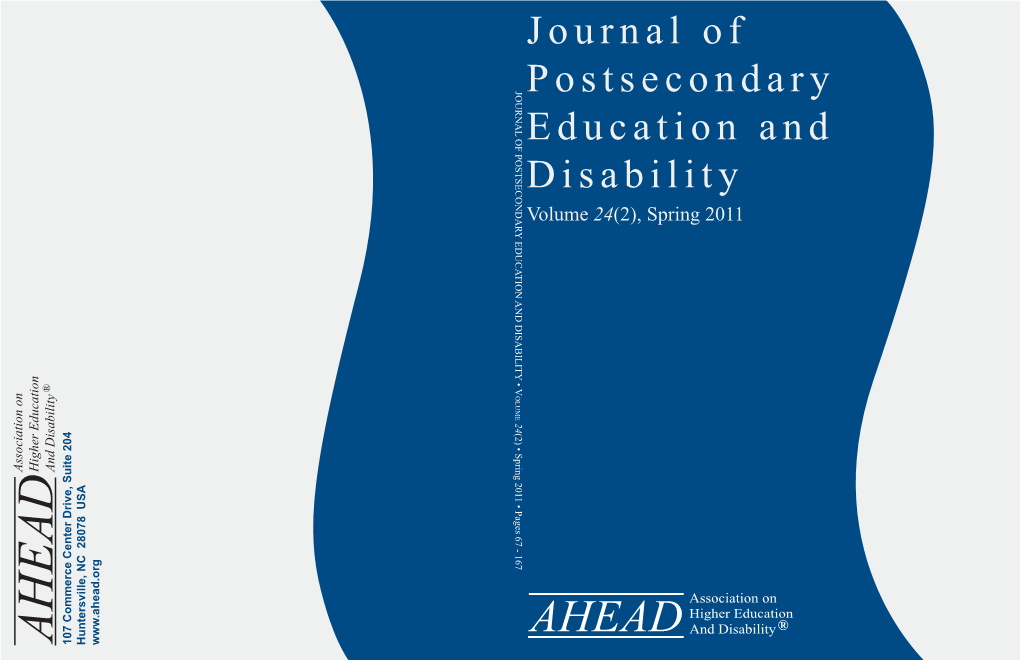 Journal of Postsecondary Education and Disability