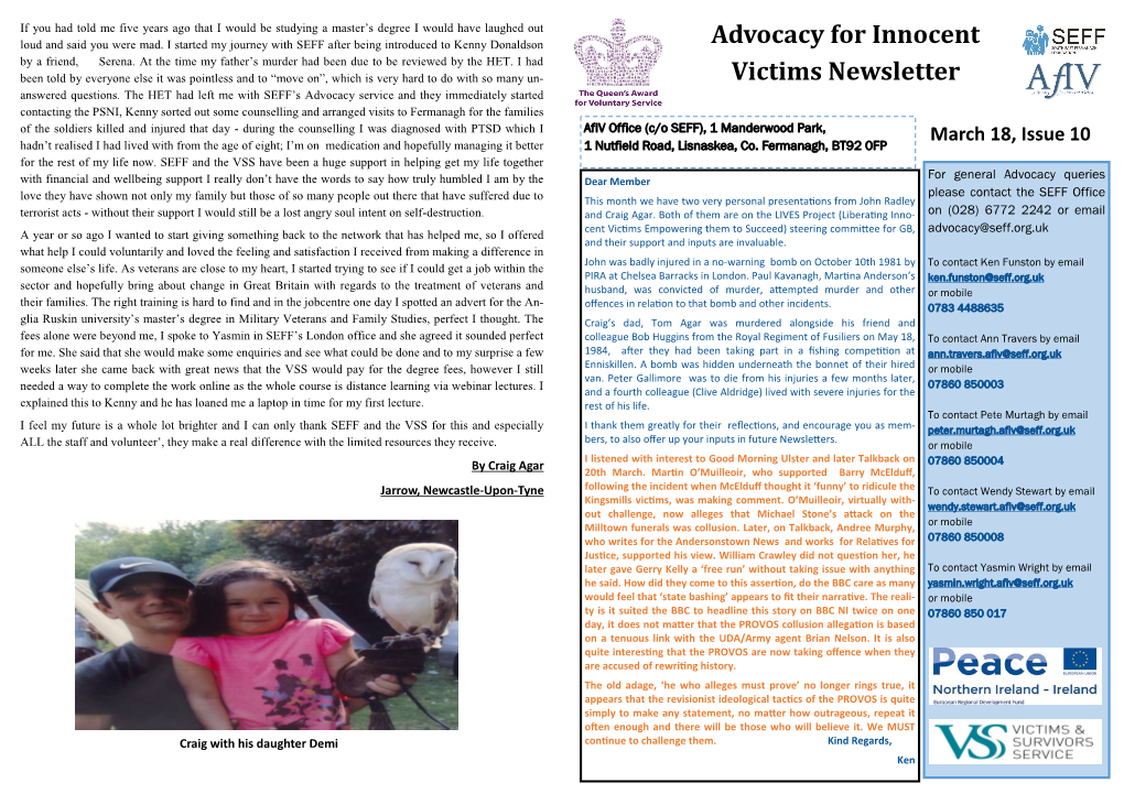 Advocacy for Innocent Victims Newsletter