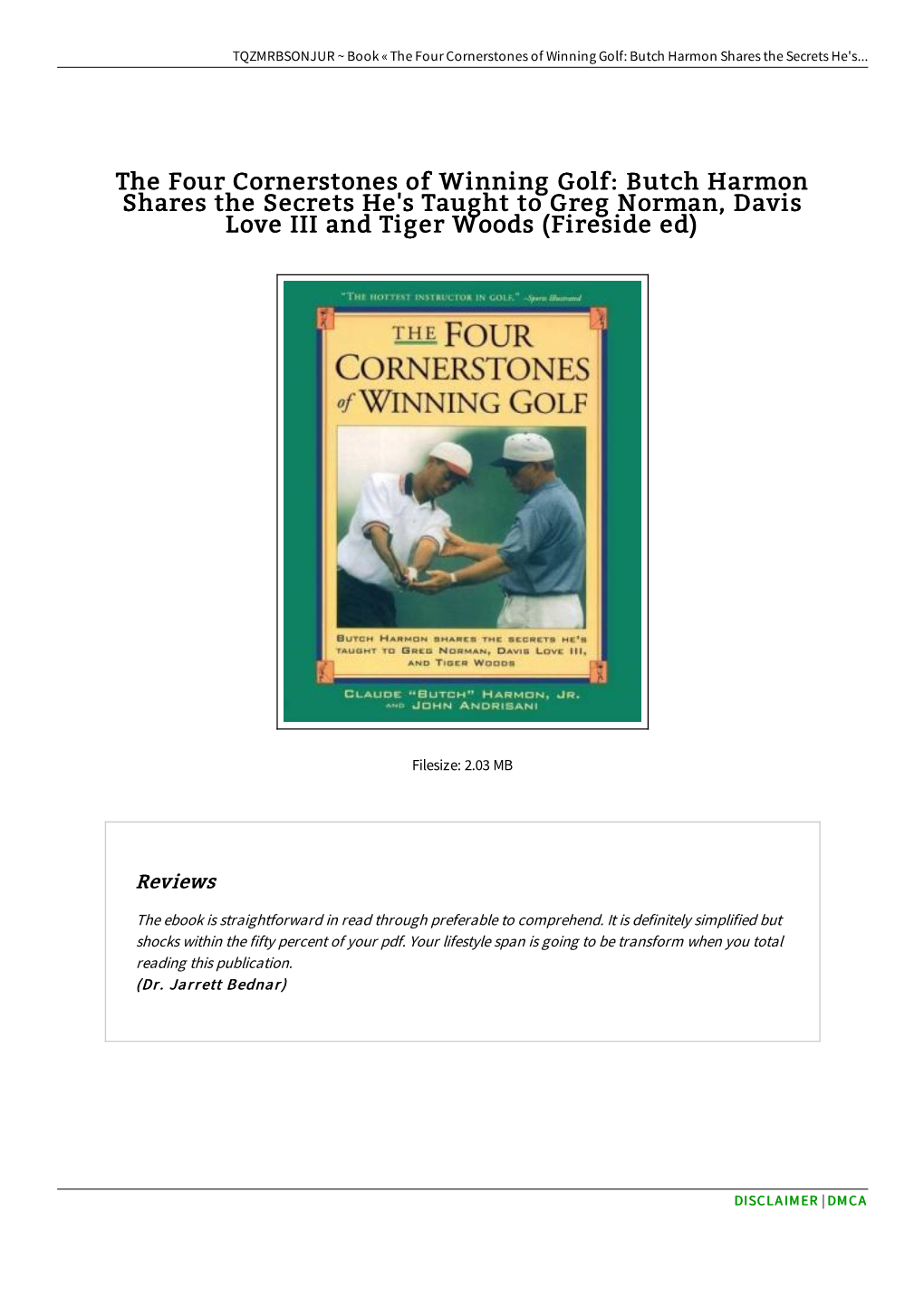 Download Ebook &lt; the Four Cornerstones of Winning Golf: Butch