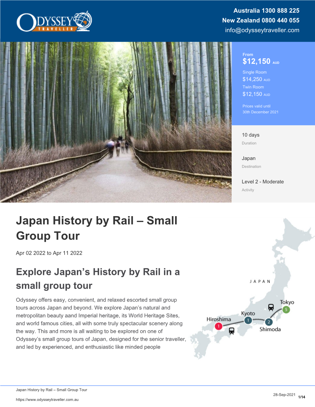 Japan History by Rail | Small Group Tour for Seniors | Odyssey Traveller